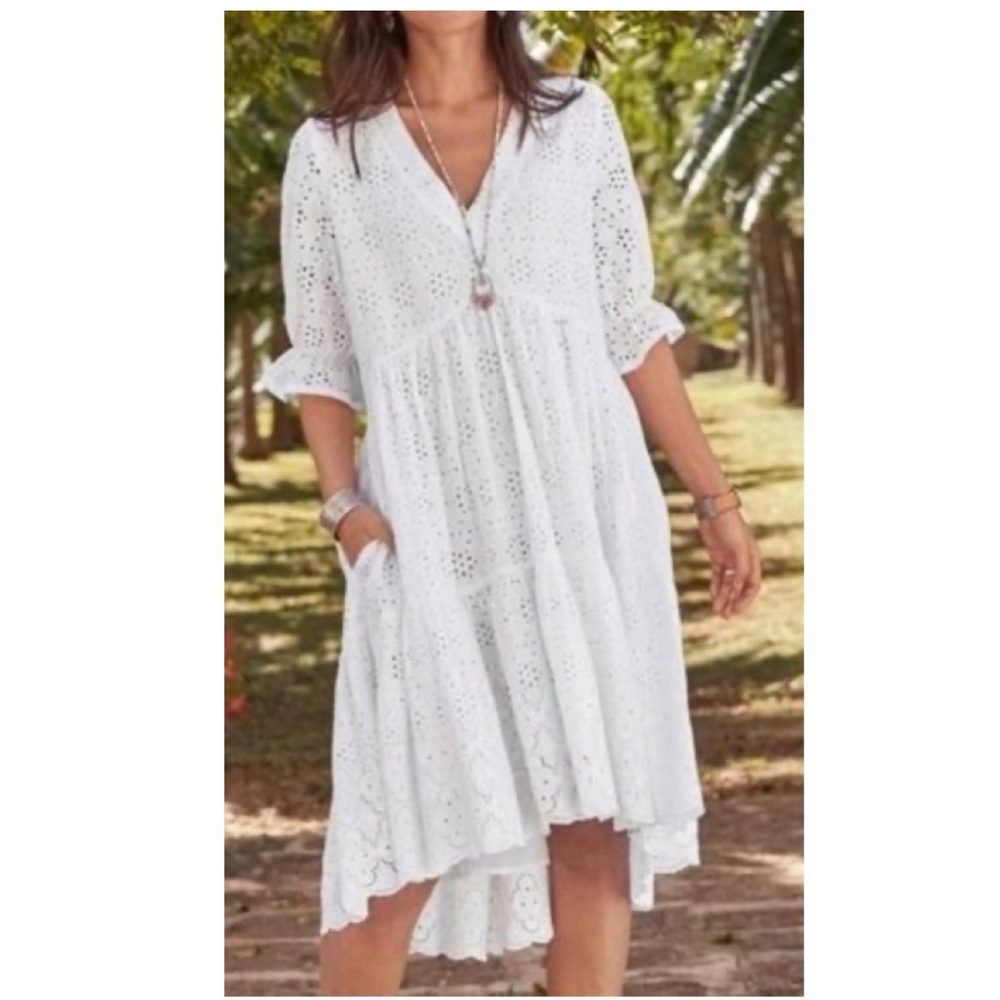 Sundance White Eyelet High-Low Dress - Picture 3 of 16